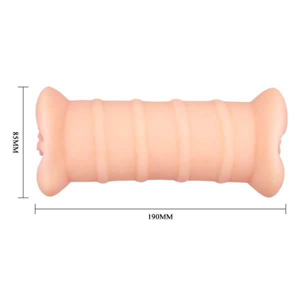 3 Boyutlu Çift Taraflı Titreşimli Suni Vajinal Mastürbatör - Emma