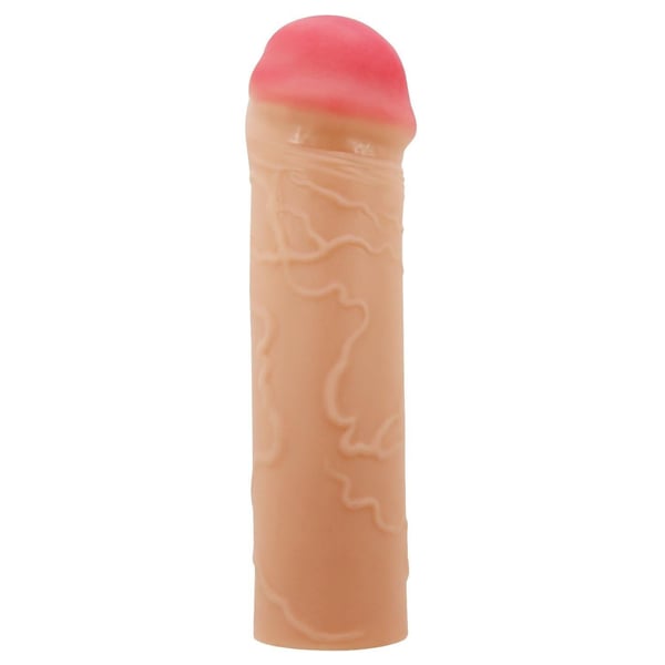 2,5 cm Dolgulu Premium Ten Rengi Silikon Penis Kılıfı - Nile