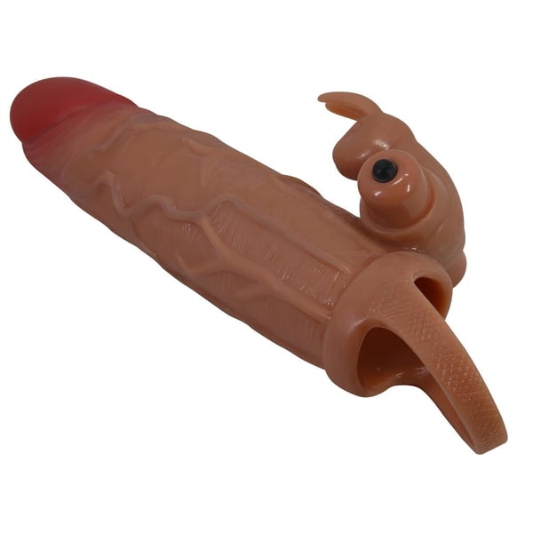 5 cm Dolgu Uzatmalı Titreşimli Penis Kılıfı Prezervatif Vibratör - Osmar