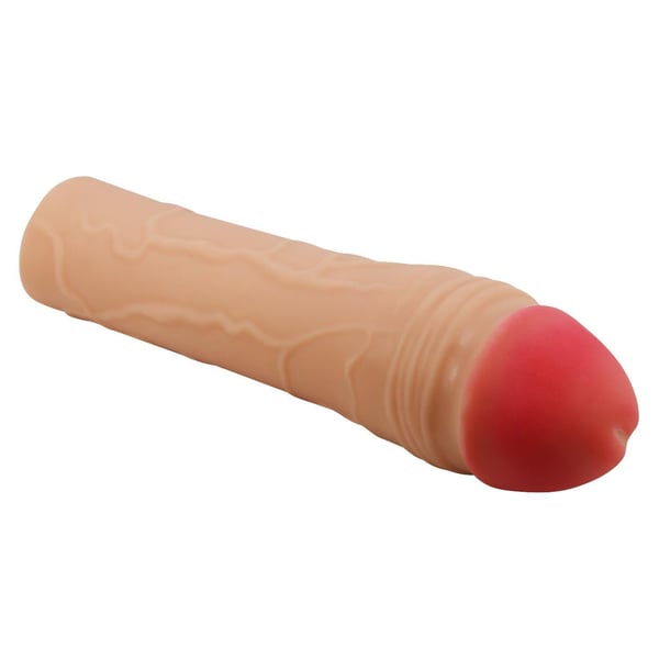 5 cm Dolgulu Premium Ten Rengi Silikon Penis Kılıfı - Chane