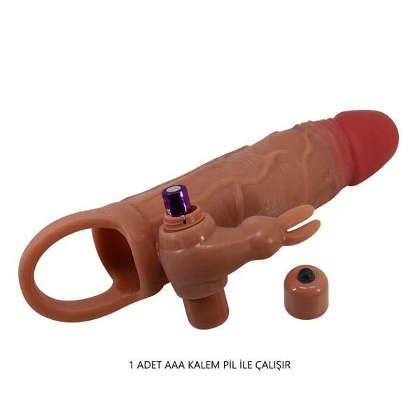 5 cm Dolgu Uzatmalı Titreşimli Penis Kılıfı Prezervatif Vibratör - Osmar