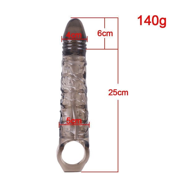 6 cm Dolgulu Zenci Realistik Penis Kılıfı