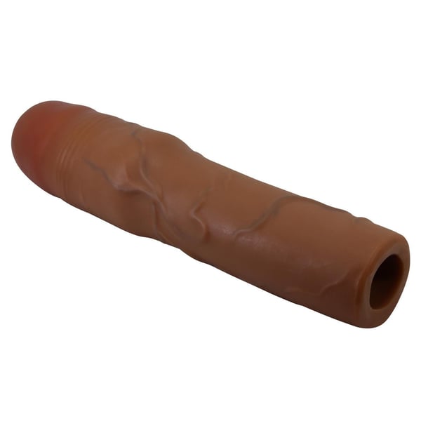 7,6 cm Dolgulu Premium Melez Rengi Silikon Penis Kılıfı - Kylian