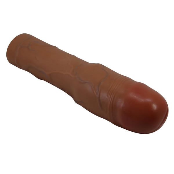 7,6 cm Dolgulu Premium Melez Rengi Silikon Penis Kılıfı - Kylian