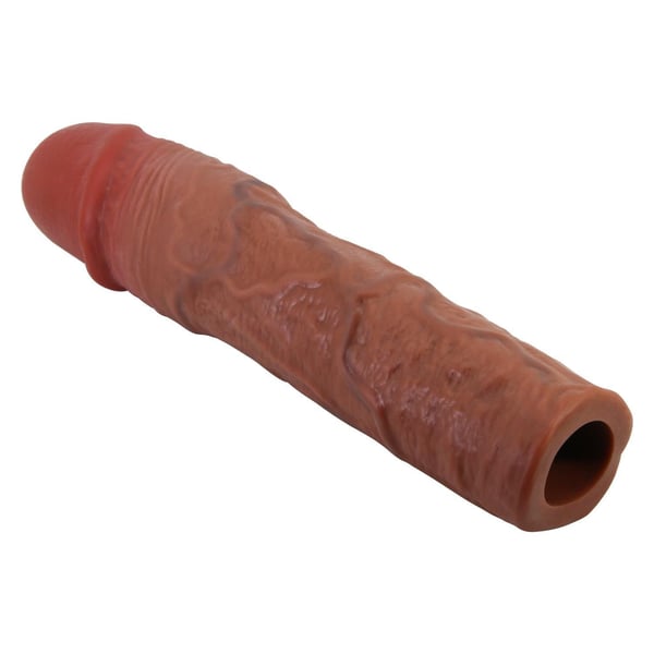 7,6 cm Dolgulu Premium Melez Rengi Silikon Penis Kılıfı - Stevenson