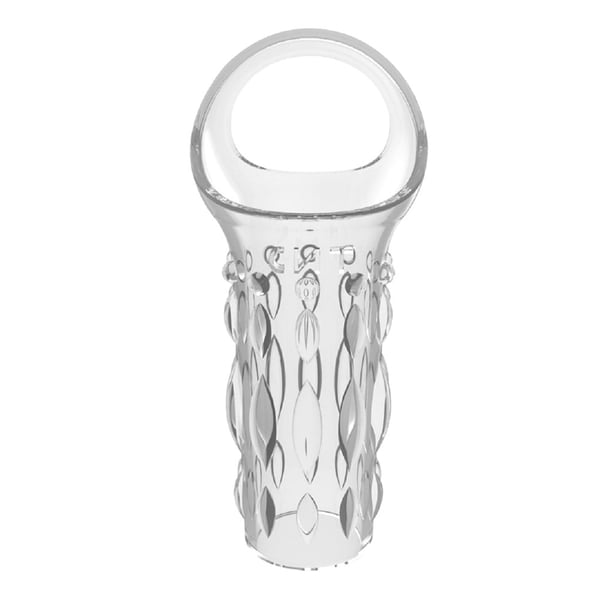 11,5 cm Silikon Şeffaf Tırtıklı Penis Kılıfı