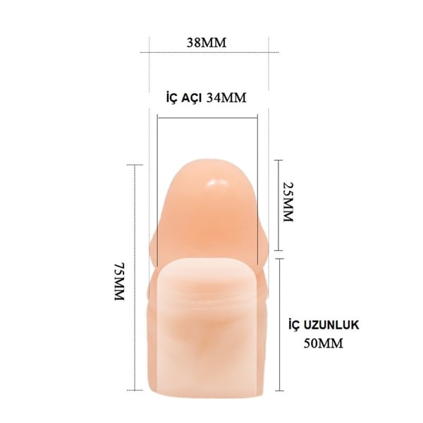 2,5 cm Uzatmalı Penis Kılıfı