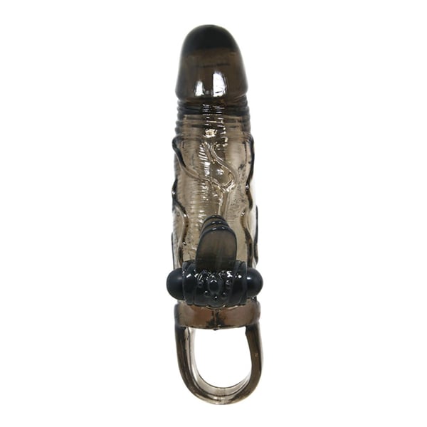 4 cm Uzatmalı Anal Vajinal ve Klitoral Uyarıcılı Titreşimli Penis Kılıfı