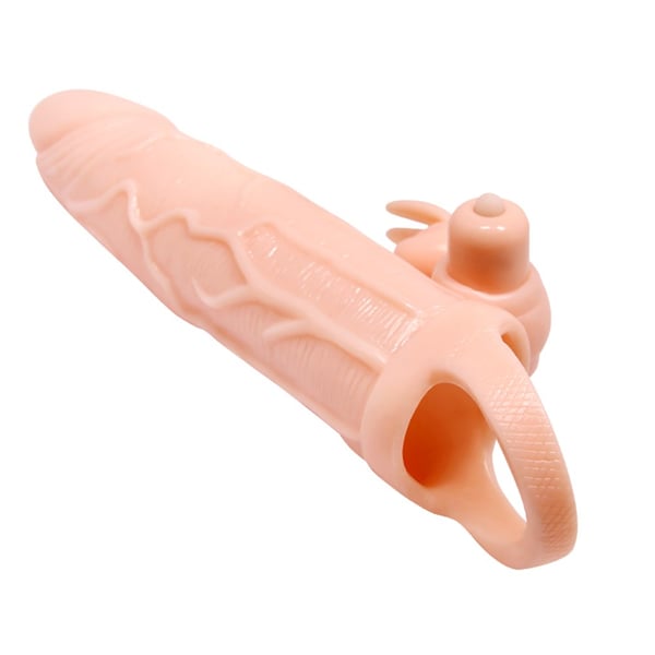 5 cm Dolgu Uzatmalı Çift Titreşimli Penis Kılıfı Prezervatif Vibratör