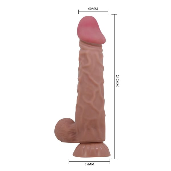24 cm Kıkırdak Yapılı Çift Katmanlı Gerçekçi Melez Dildo Penis