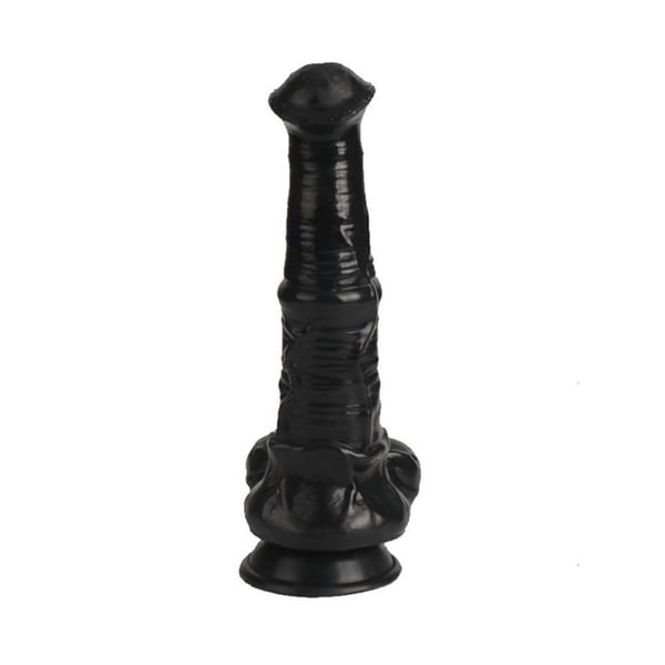33 cm Et Dokulu Gerçekçi Çift Katmanlı Sünnetsiz Silikon Zenci Penis - Horse Power 2