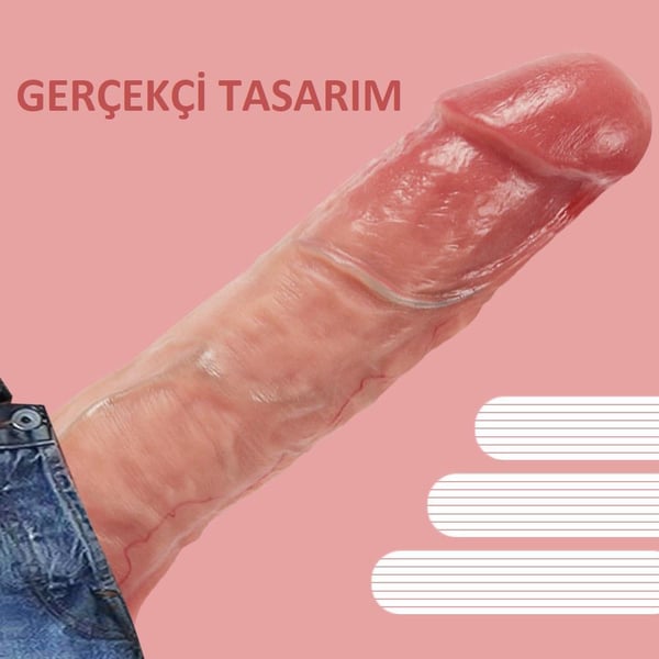 Yeni Nesil Çift Katmanlı 21,5 cm Realistik Dildo Penis
