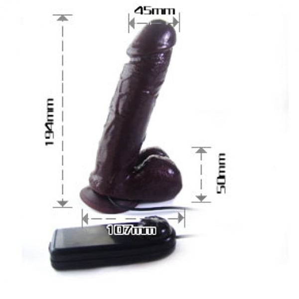 19,5 cm Gerçekçi Titreşimli Dildo Vibratör Penis