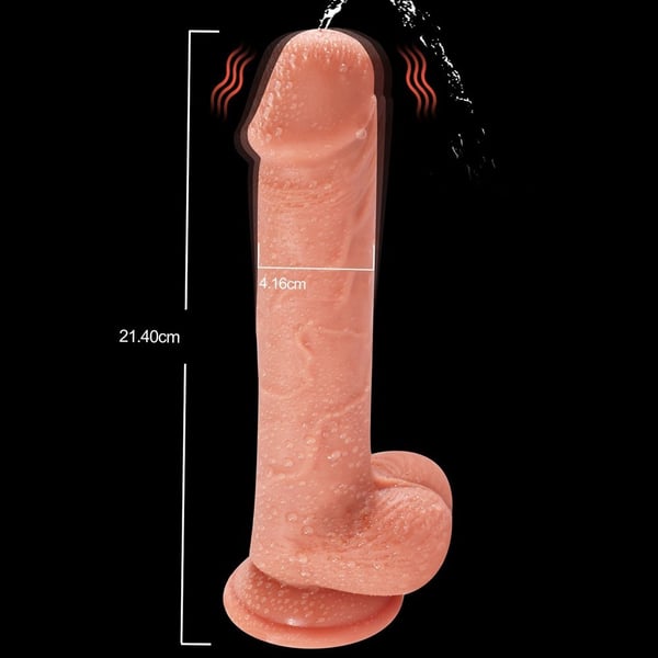 21,5 cm belden bağlamalı Uzaktan Kumandalı Su Fışkırtmalı Vantuzlu Realistik Dildo Penis