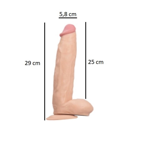 25 cm Vantuzlu Realistik Penis Anal Vajinal Dildo
