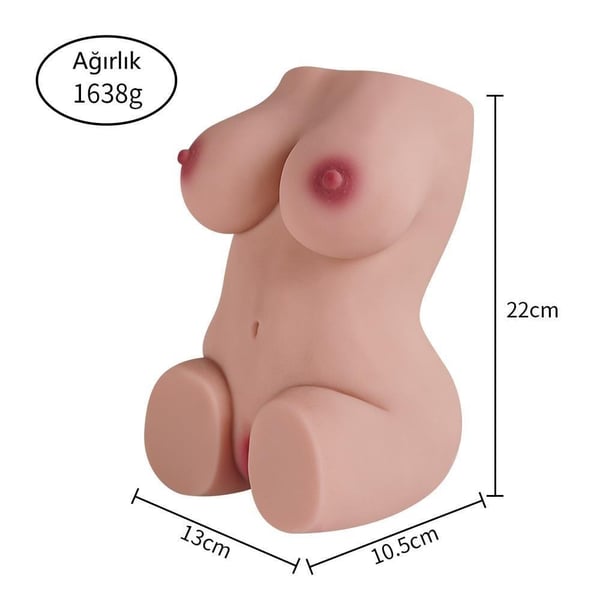 USB'den Manyetik Şarjlı Titreşim Fonksiyonlu Realistik Yarım Vücut - Elroy Pussy