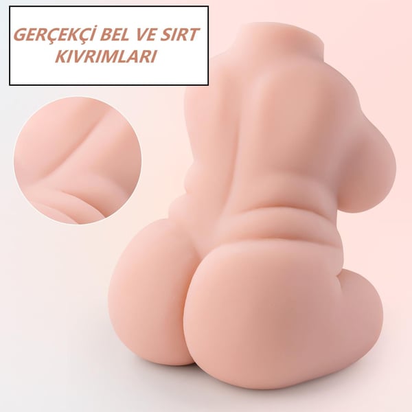 USB'den Manyetik Şarjlı Titreşim Fonksiyonlu Realistik Yarım Vücut - Ejleen Pussy