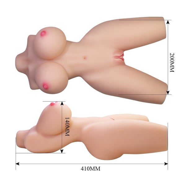 3 Boyutlu İki İşlevli Yarım Vücut Anal Vajinal Silikon Seksi Manken - Lily