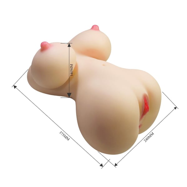 3 Boyutlu İki İşlevli Yarım Vücut Anal Vajinal Silikon Seksi Manken - Fiona