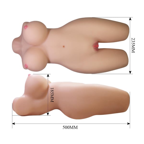 3 Boyutlu İki İşlevli Yarım Vücut Anal Vajinal Silikon Seksi Manken - Mia