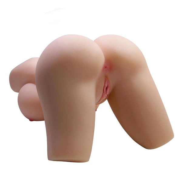 3 Boyutlu İki İşlevli Yarım Vücut Anal Vajinal Silikon Seksi Manken - Lily