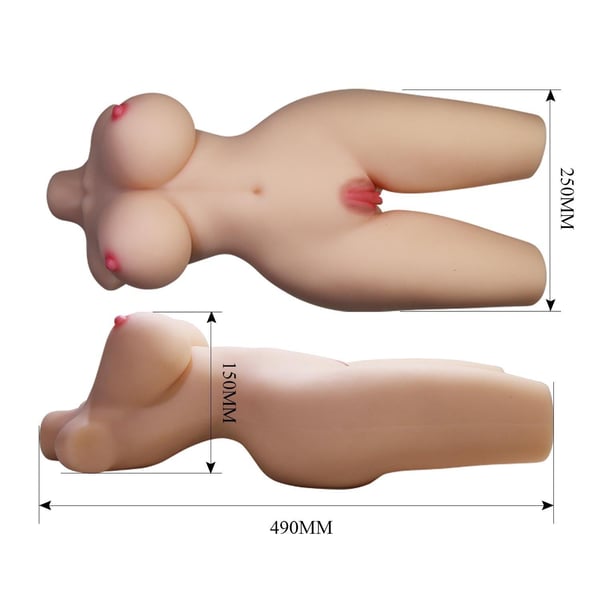 3 Boyutlu İki İşlevli Yarım Vücut Anal Vajinal Silikon Seksi Manken - Tiffany