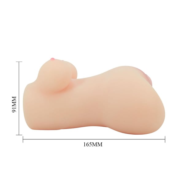 Büyük Göğüslü Ten Rengi Realistik Suni Vajina Anal Mastürbatör - Hannah
