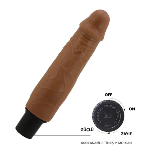 21,5 cm Çift katmanlı Güçlü Titreşimli Realistik Vibratör Gerçekci Penis Dildo - Waldorf