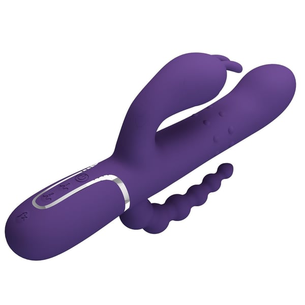 Manyetik Şarjlı Oynar Gövdeli Klitoral & Anal Uyarıcılı Teknolojik Vibratör Penis