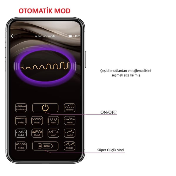 Telefon Kumandalı 12 Titreşim Fonksiyon & 3 Elektro Şoklu Teknolojik Anal Vajinal Vibratör