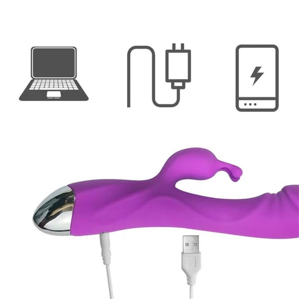 USB Şarjlı 10 Fonksiyonlu Klitoris Uyarıcılı Teknolojik Tavşan Vibratör