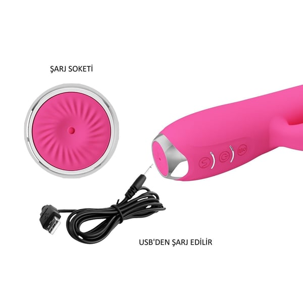 USB Şarjlı 3 Emme ve 12 Titreşim Fonksiyonlu 19,8 cm Teknolojik Vibratör- Regina