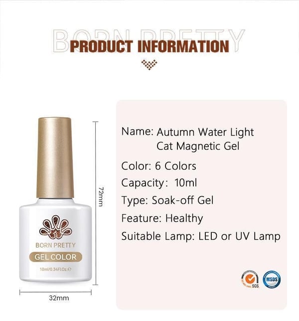 BORN PRETTY 10ml Autumn Water Light Kedi Gözü Kalıcı Oje AW01 (60216)