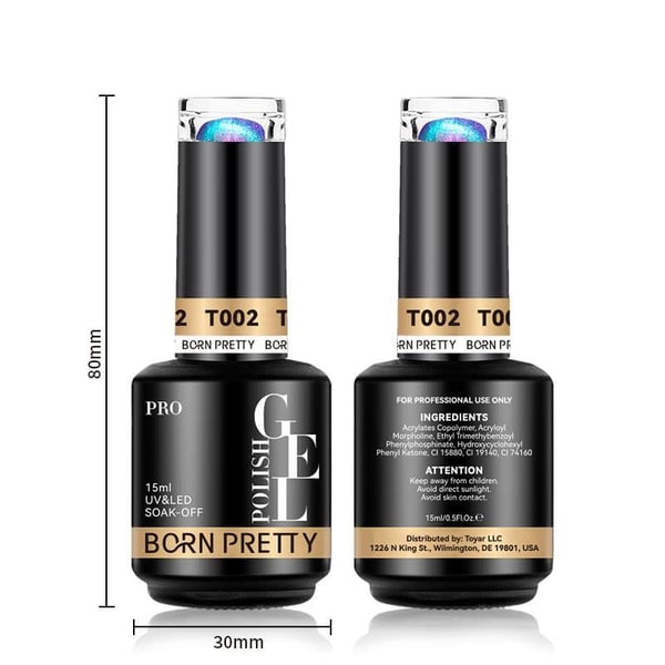 BORN PRETTY 15ml Hema Free Rainbow Reflective Kedi Gözü Kalıcı oje T004 (58695)