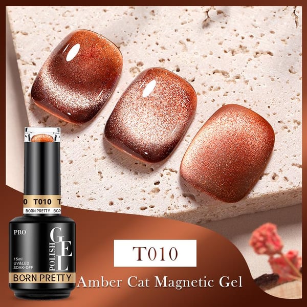 BORN PRETTY 15ml Hema Free Super Shinny Amber Kedi Gözü kalıcı oje T010 (58742)