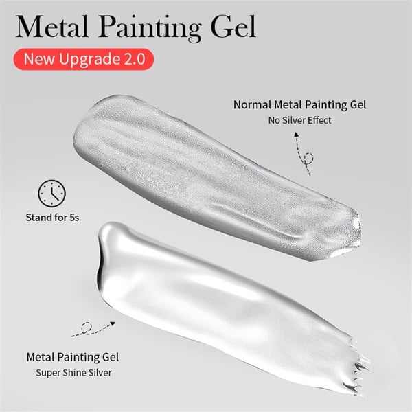 BORN PRETTY 5ml Silver Metallic Drawing (Çizim) jeli (56536)