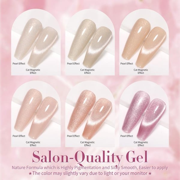 BORN PRETTY 6pcs/set Jelly Pink Snowlight Magnetic Gel Kalıcı oje Seti (55480)