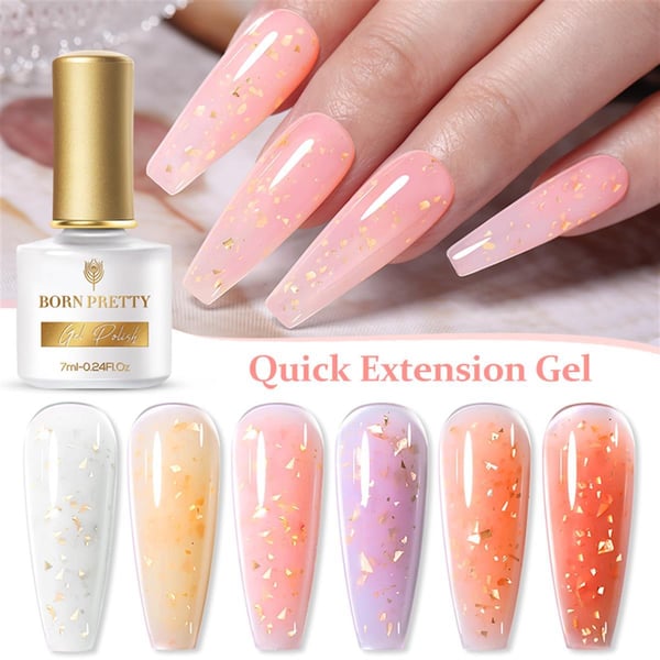 BORN PRETTY 7ml Gold Flakes Glitter Quick Building Gel SGE01 (55453)