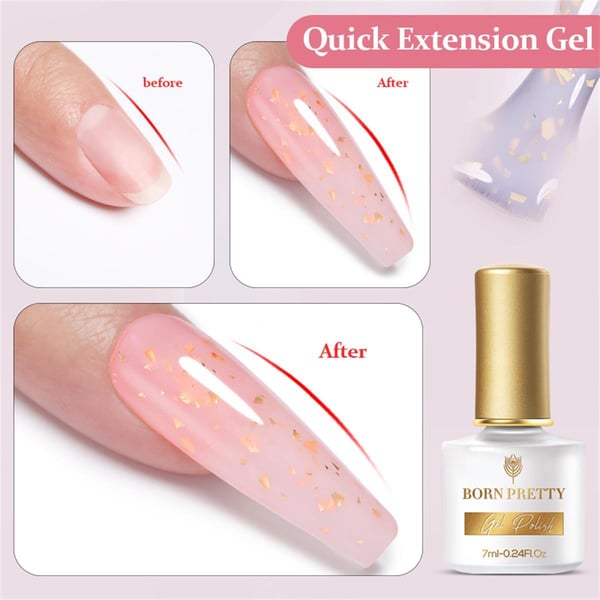 BORN PRETTY 7ml Gold Flakes Glitter Quick Building Gel SGE01 (55453)