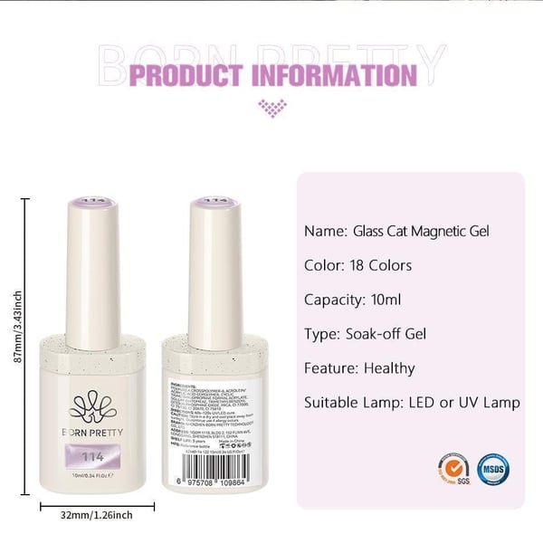 BORN PRETTY PRO TERRA 10ml Hema - Tpo Free Colorful Kedi Gözü kalıcı oje M01 (62660)