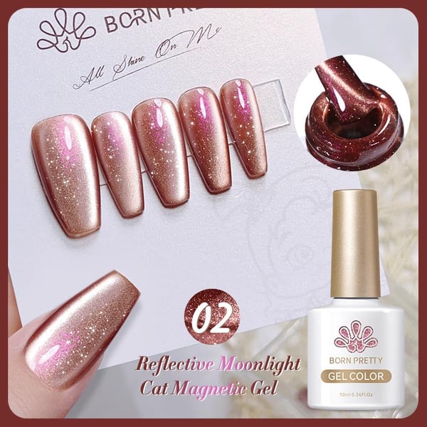 BORN PRETTY RM02 10ml Reflective Moonlight Cat Magnetic Kalıcı oje (57983)
