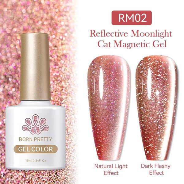 BORN PRETTY RM02 10ml Reflective Moonlight Cat Magnetic Kalıcı oje (57983)