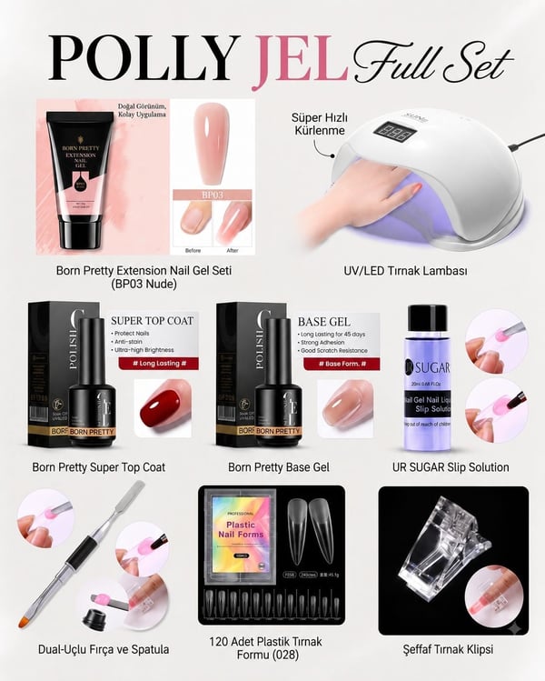 Poly Jel set Seti ( 8 Parça )