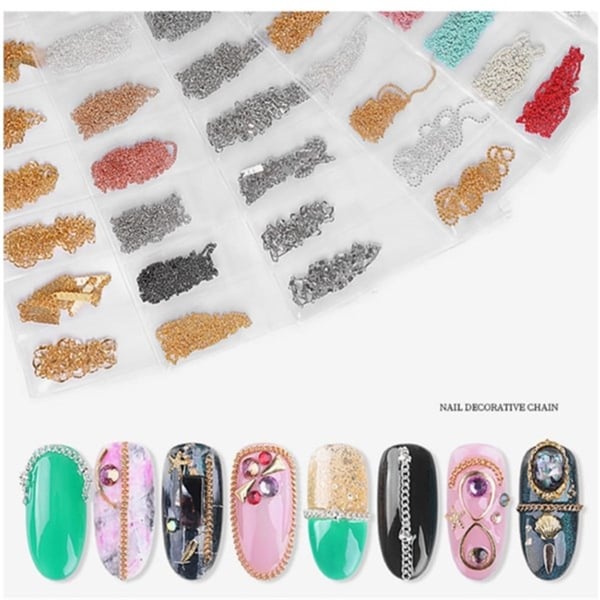 Tırnak Süsleme Nail Art zincir renkli (f598-2)