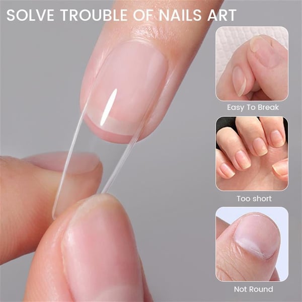 Yeni nesil jel destekli Medium stiletto tipsi 550 adet (55564-02)