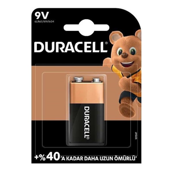 Duracell 9V Alkalin Tekli Paket Pil