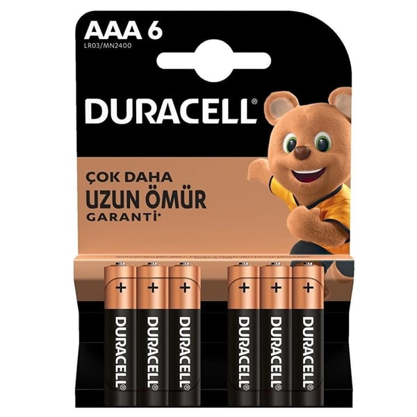 Duracell AAA Alkalin 6'lı Paket Pil