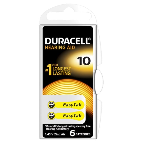 Duracell Activair 10 Numara İşitme Cihazı Pili 6'lı Paket
