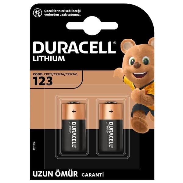 Duracell CR123A 3V Lithium 2'li Paket Pil