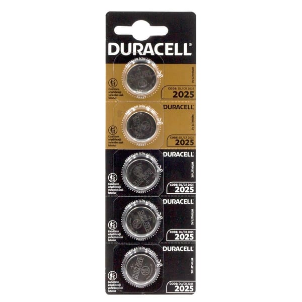 Duracell CR2025 3V Lithium 5'li Paket Pil